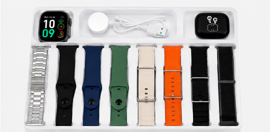 7-in-1 Smart Watch & Digital Watch Set with 7 Interchangeable Straps