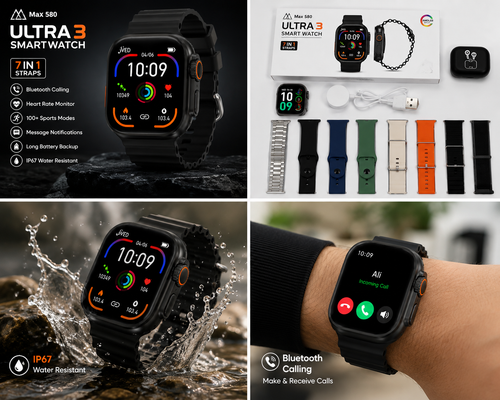 7-in-1 Smart Watch & Digital Watch Set with 7 Interchangeable Straps